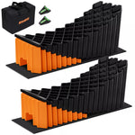 Two sets of black and orange plastic rv leveling blocks 5 inch
