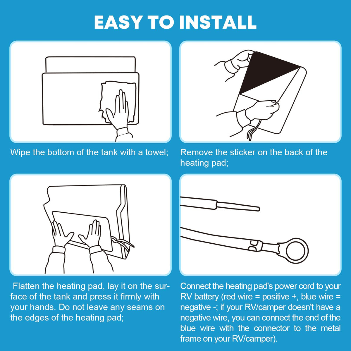 RV water tank heating pad