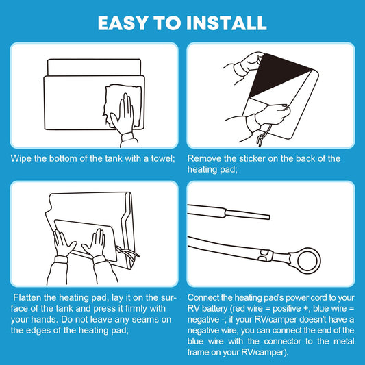 Kohree RV Water Tank Heater Pad Trailer Holding Tank Heating Pads