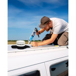 black self leveling lap sealant on rv roof
