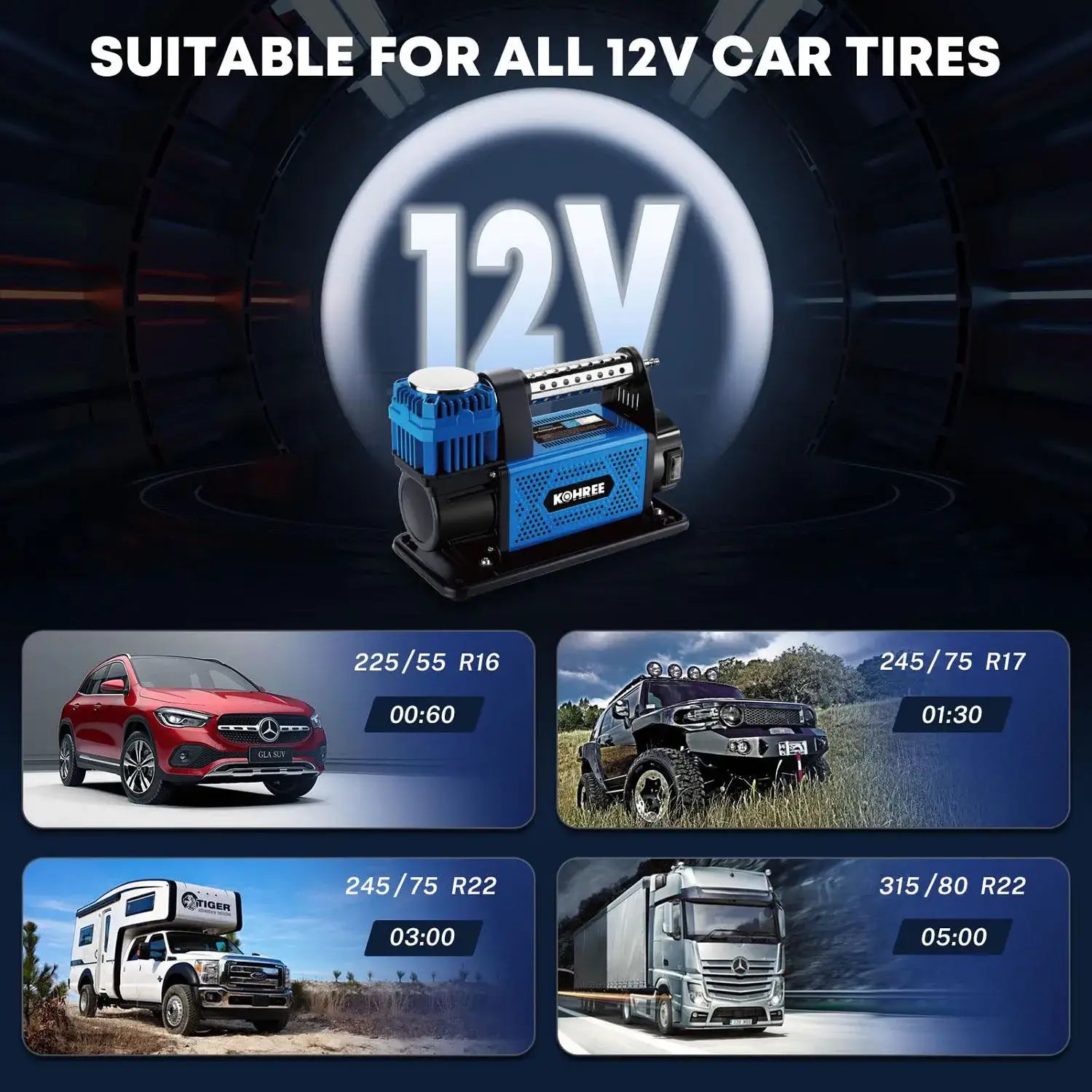 suitable for all 12v car tires