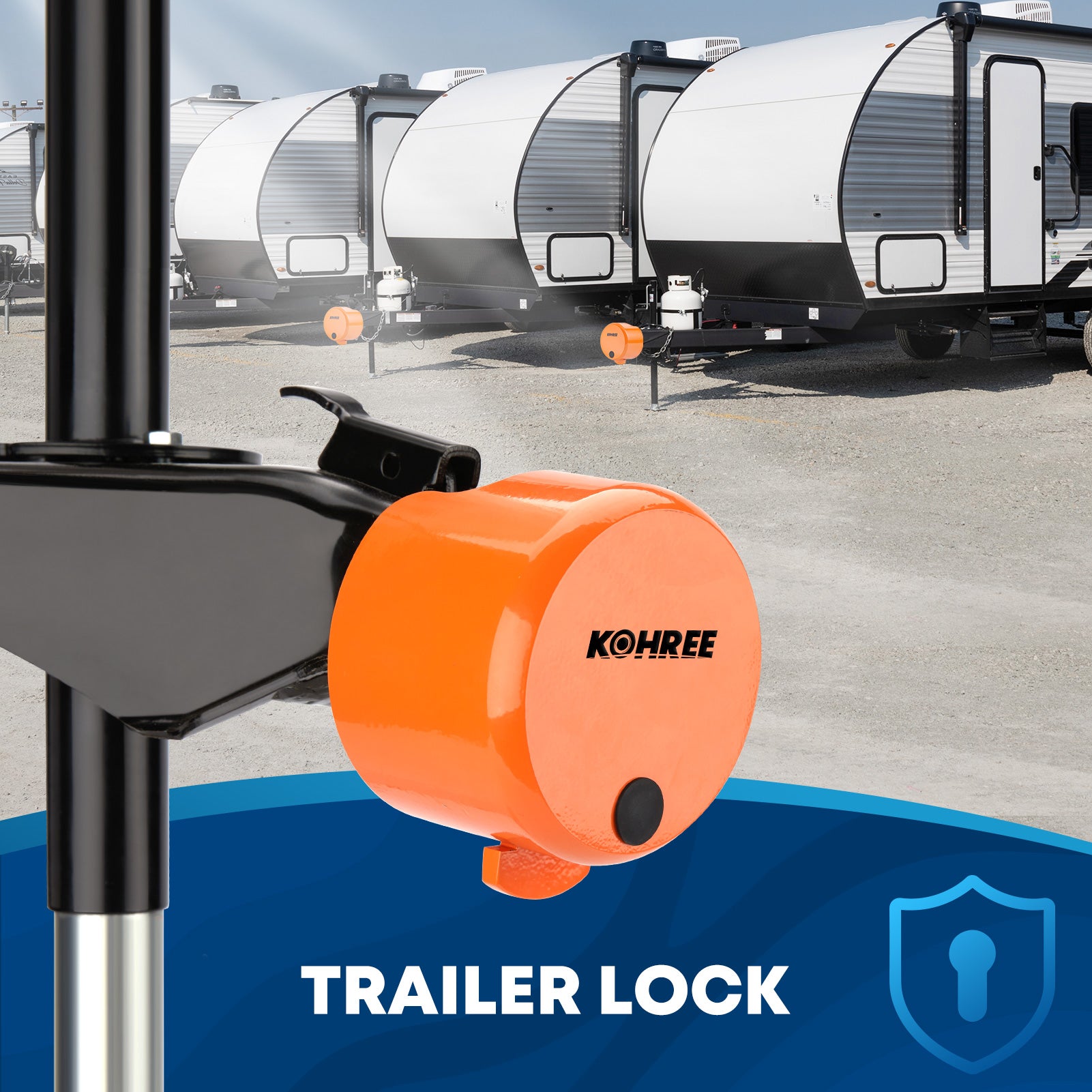 Kohree Trailer Tow Hitch Lock  Heavy Duty Trailer Coupler Lock