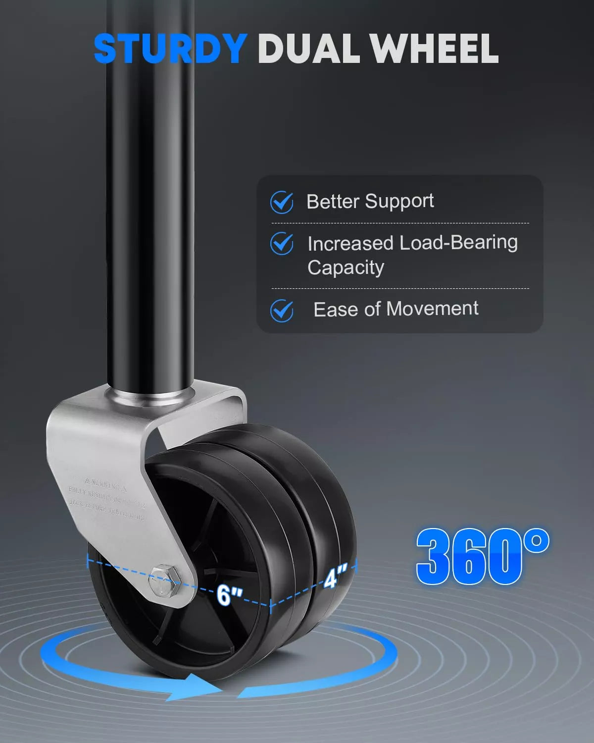 Sturdy dual wheel trailer jack 2000 lbs