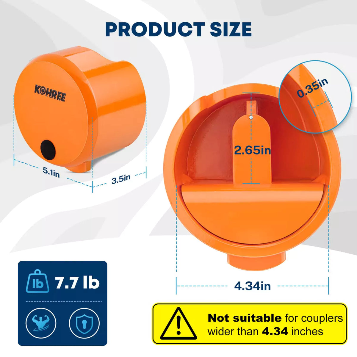 trailer tongue lock orange
