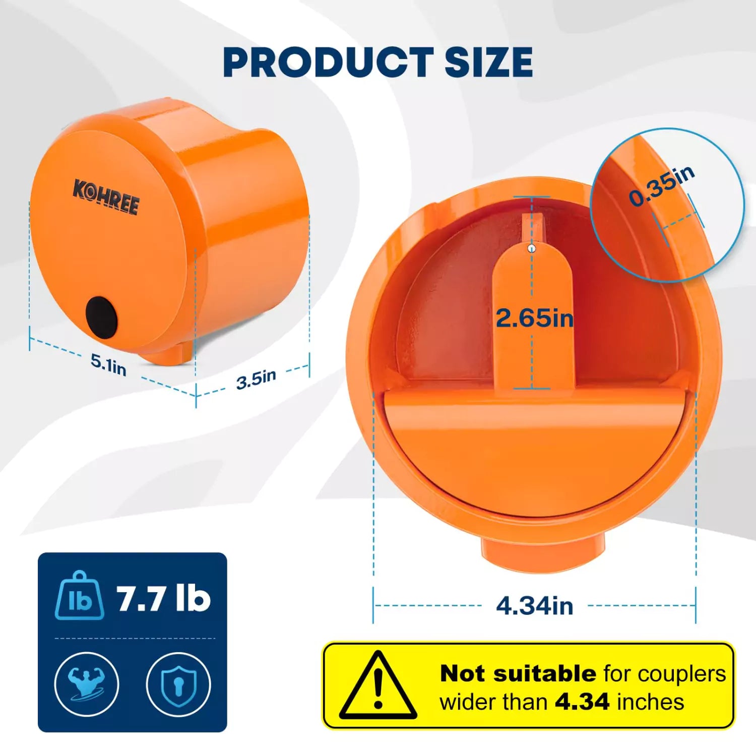 trailer tongue lock orange