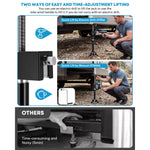 Two ways of easy and time adjustment lifting by tripod jacks 7500-lbs