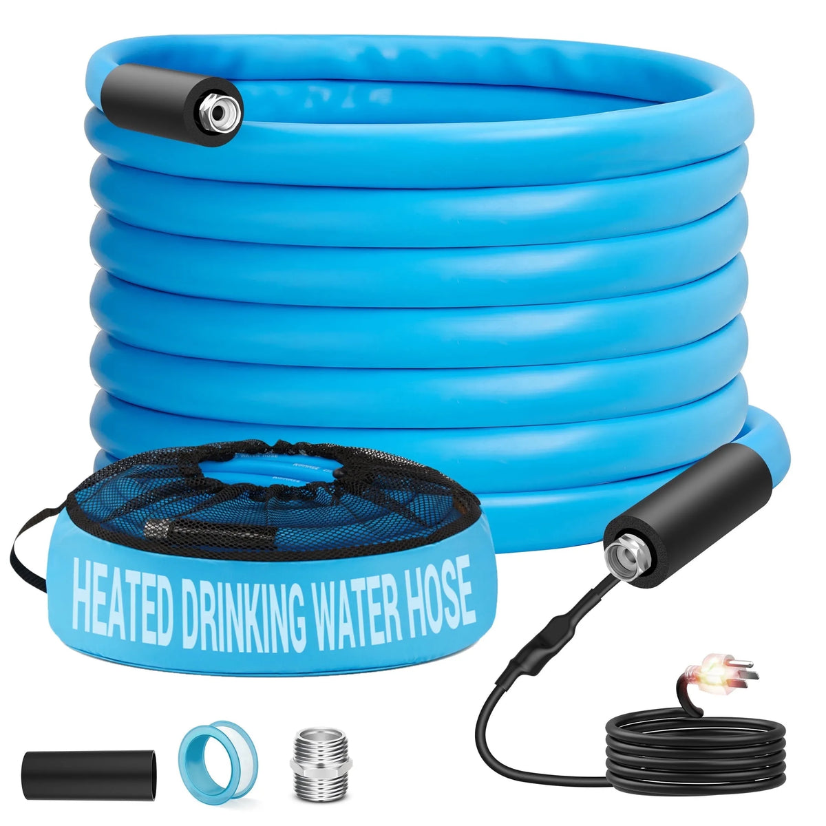 25 ft Kohree heated RV water hose with upgraded PVC construction for cold-weather camping and freshwater hookups.