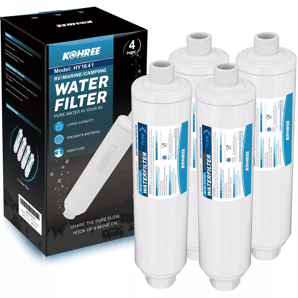 Waterdrop RV Water Filter With Flexible Hose Protector Dedicated Rvs Marines Significantly Reduces Lead Fluoride Chlorine Bad Taste Odor 1 Pack Inline Waterdrop RV Water Filter With Flexible Hose Protector Dedicated Rvs Marines Significantly Reduces Lead Fluoride Chlorine Bad Taste Odor 1 Pack Inline