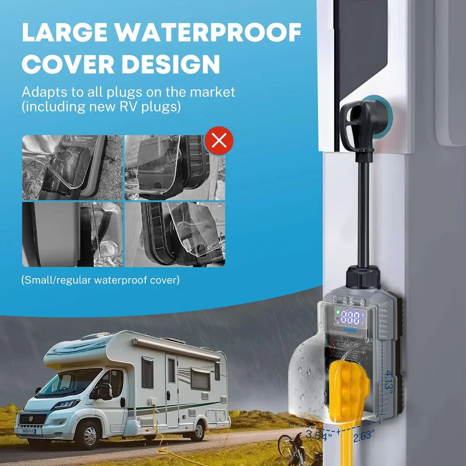 waterproof cover design for 30 amp rv surge protector