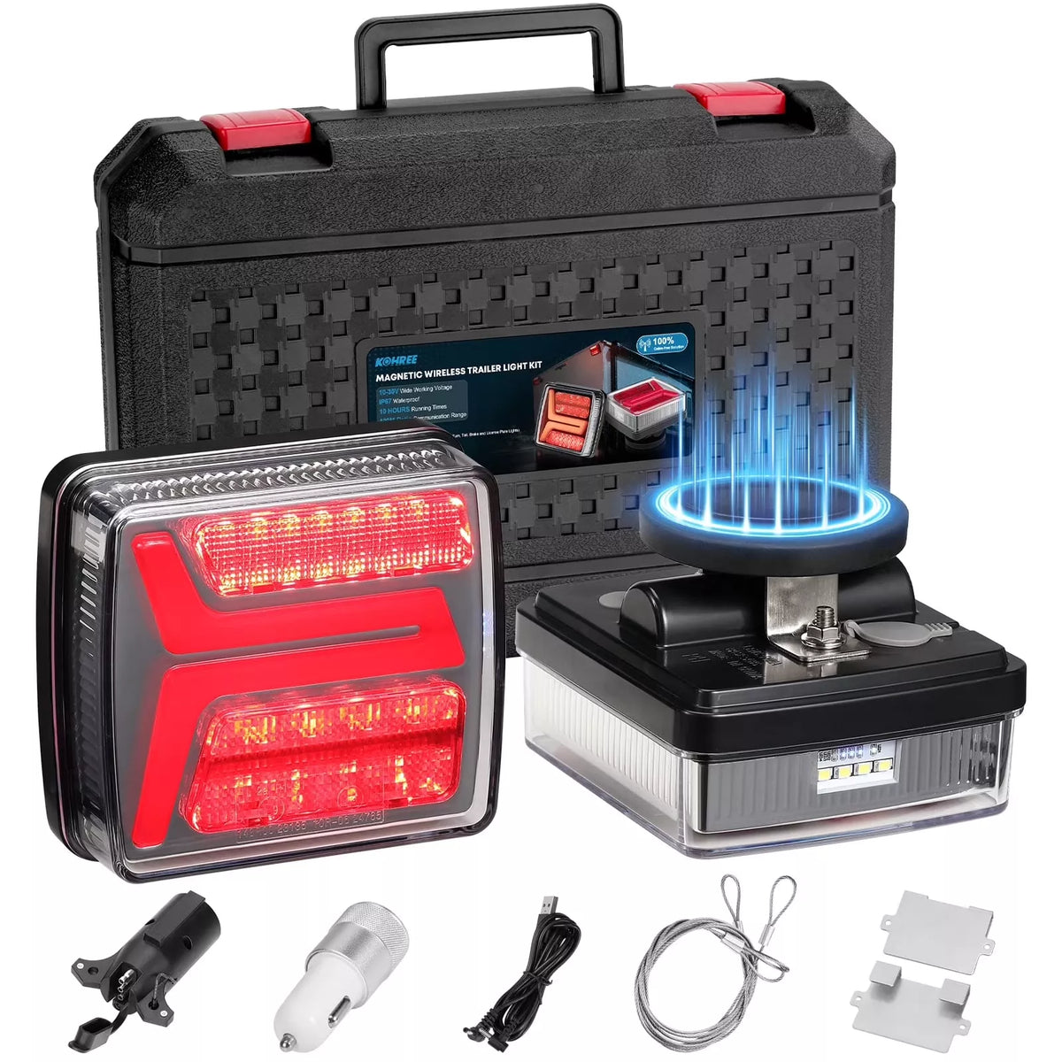 Kohree Wireless Magnetic Trailer Lights with 328 ft Signal Range