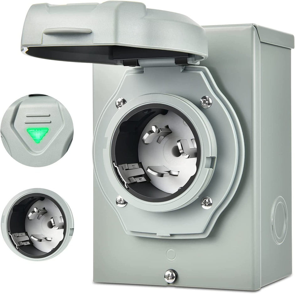 RV Electrical Adapters RV Extension Cord RV Plugs tagged "Generator Inlet Box" Kohree