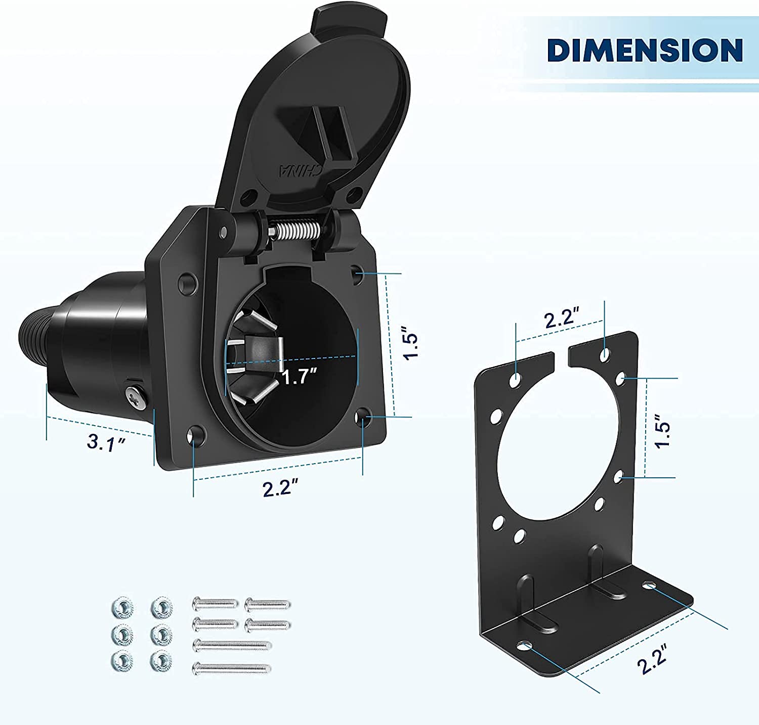4 Way Flat to 7 Way Round Blade Trailer Adapter
