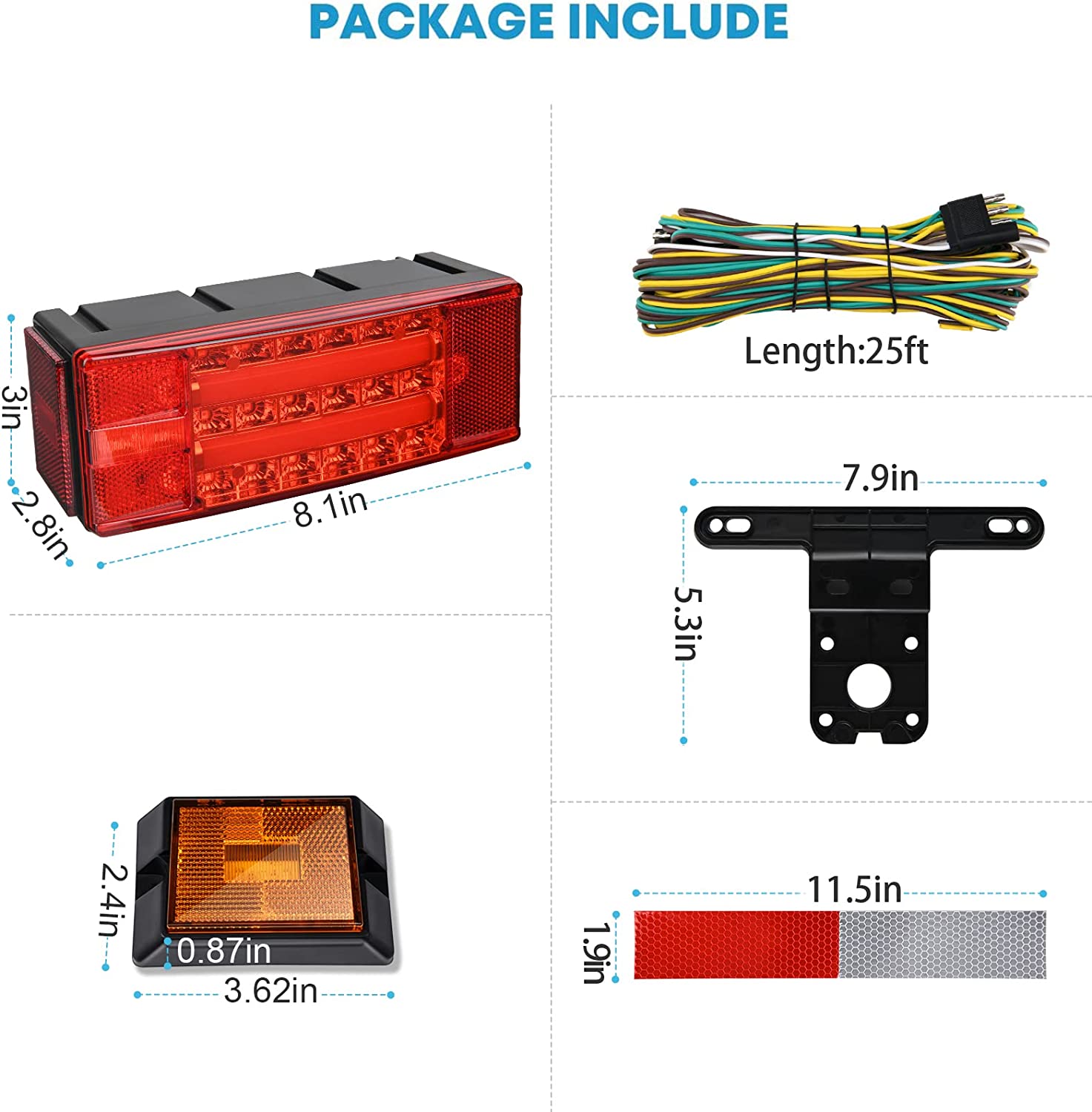 Kohree Submersible Led Trailer Light Kit