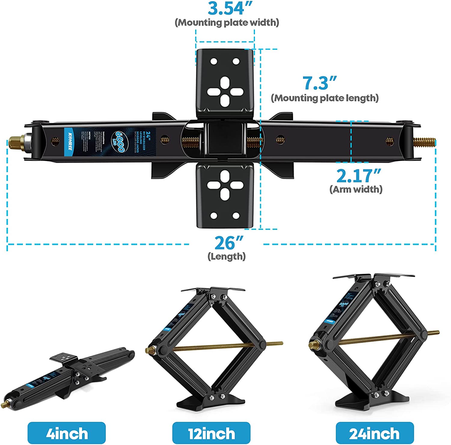RV Stabilizer Leveling Scissor Jacks