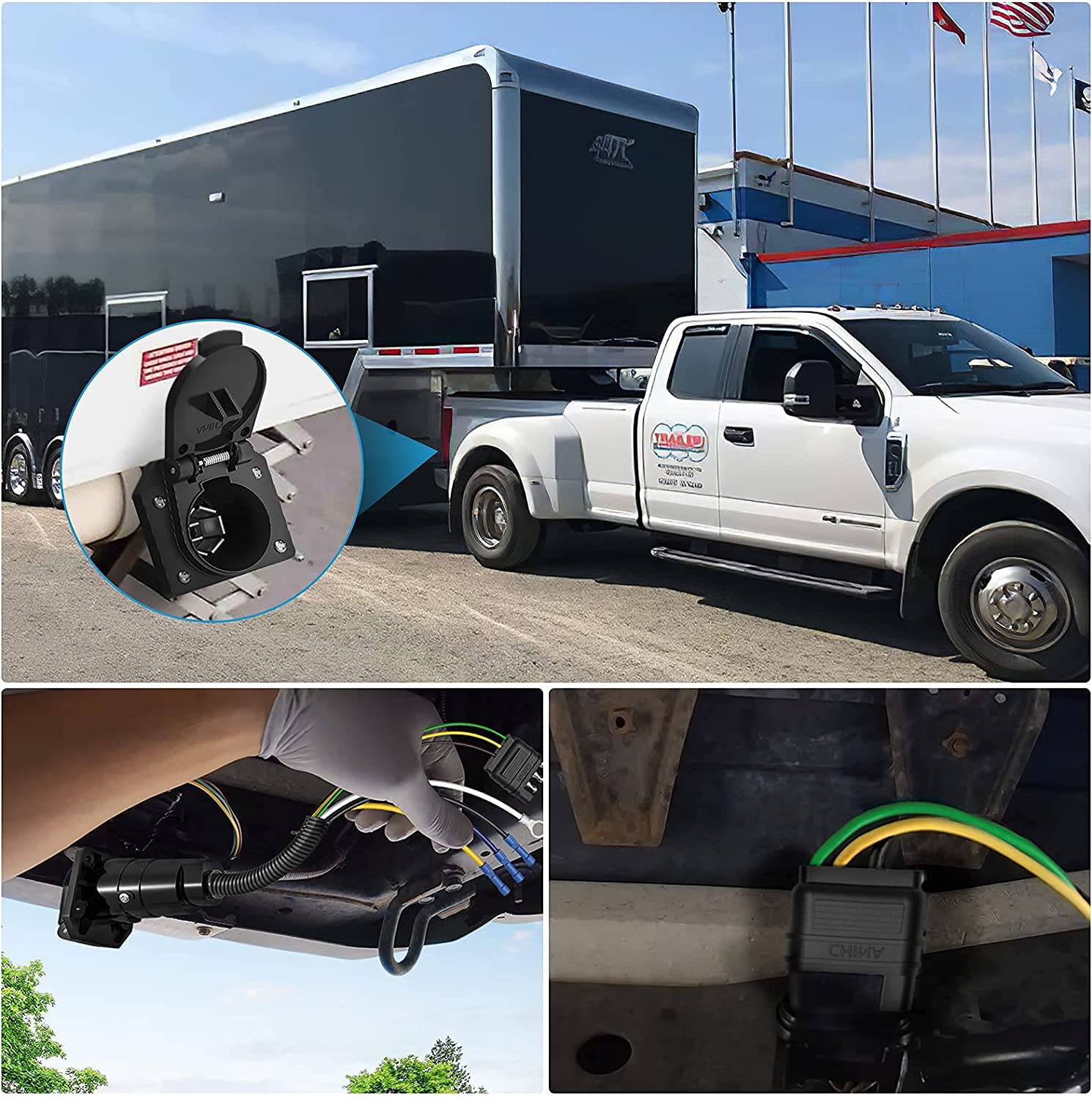 4 Way Flat to 7 Way Round Blade Trailer Adapter