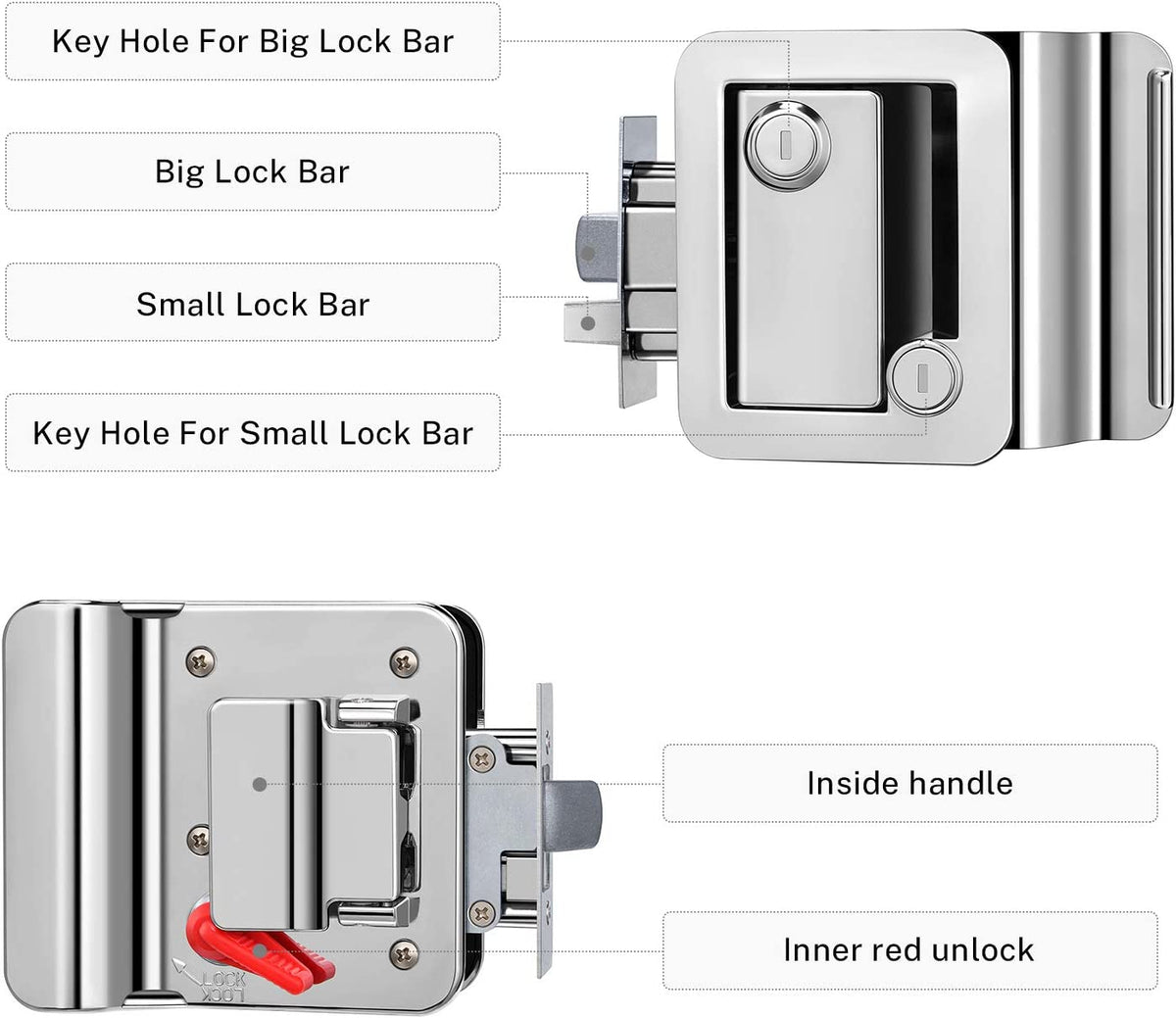 Kohree Chrome RV Door Lock Protect Your Valuables