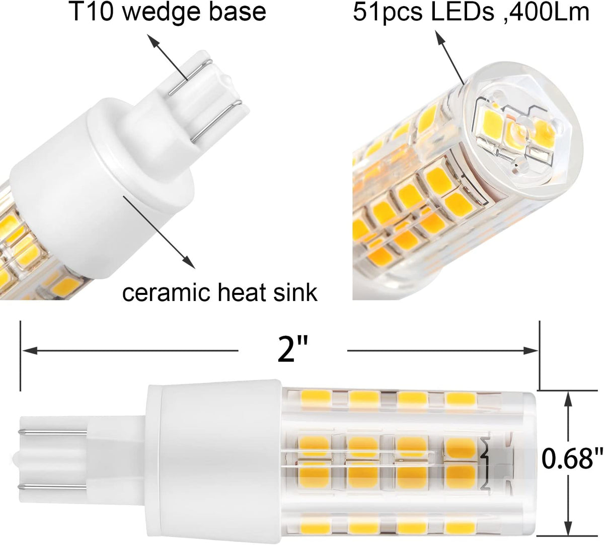 Kohree 921 LED Bulb Warm White RV Interior LED Replacement Bulbs