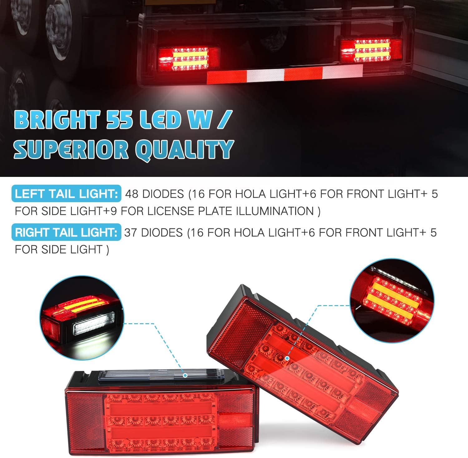 Kohree Submersible Led Trailer Light Kit