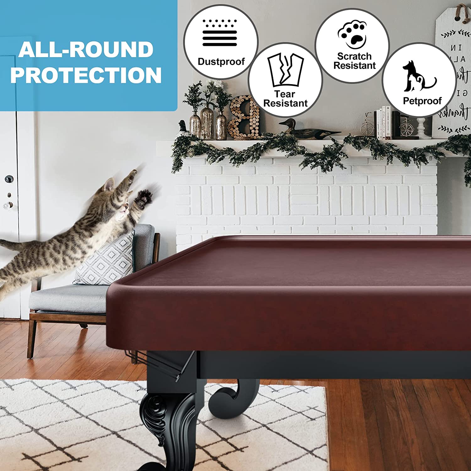 Pool Table Cover 9ft, Brown