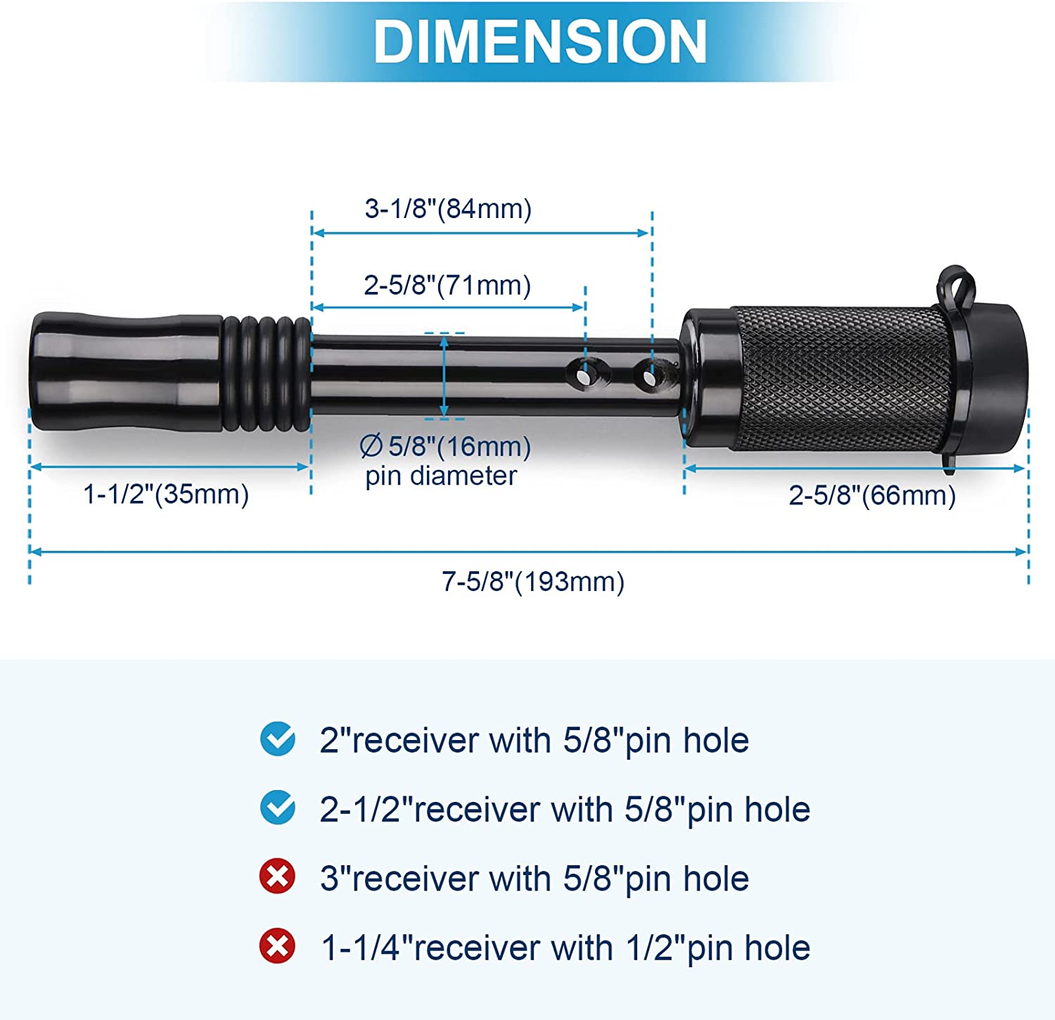 2”, 2-1/2” & 3” Hitch Locking Pin