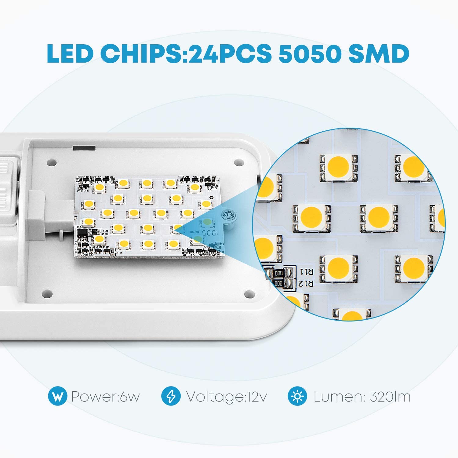 12V Led RV Ceiling Dome Light, 2 Pack