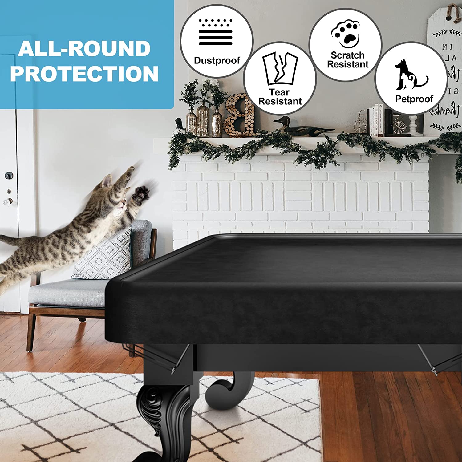 Pool Table Cover 9ft, Black