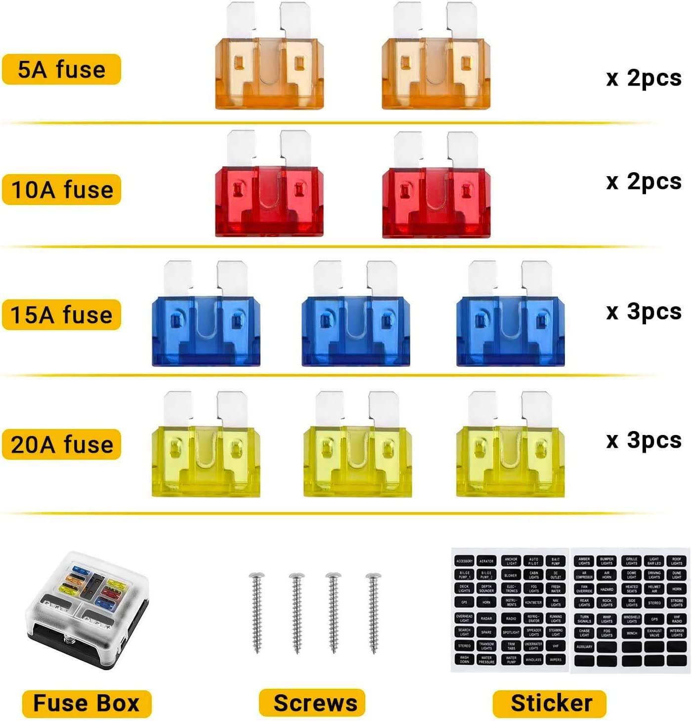 12V Fuse Block, 6 Way