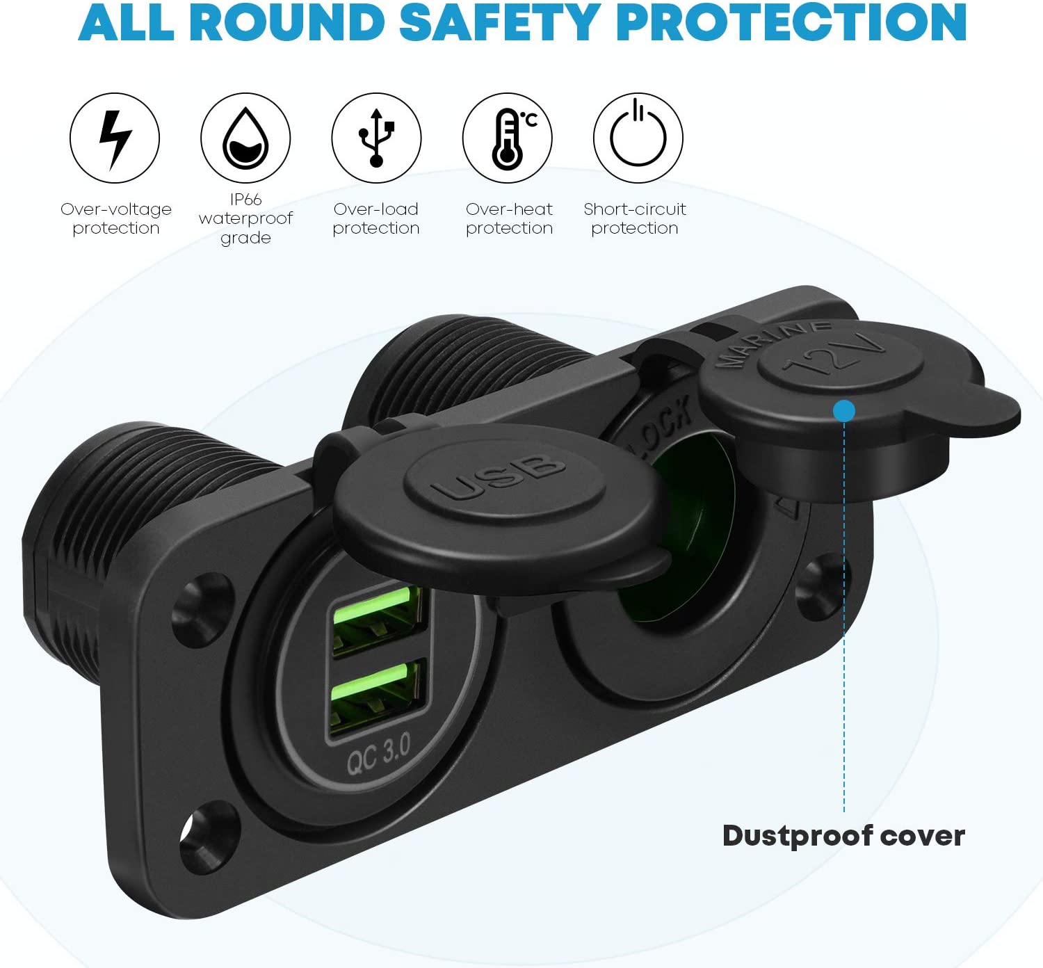 Marine 12V Outlet with USB