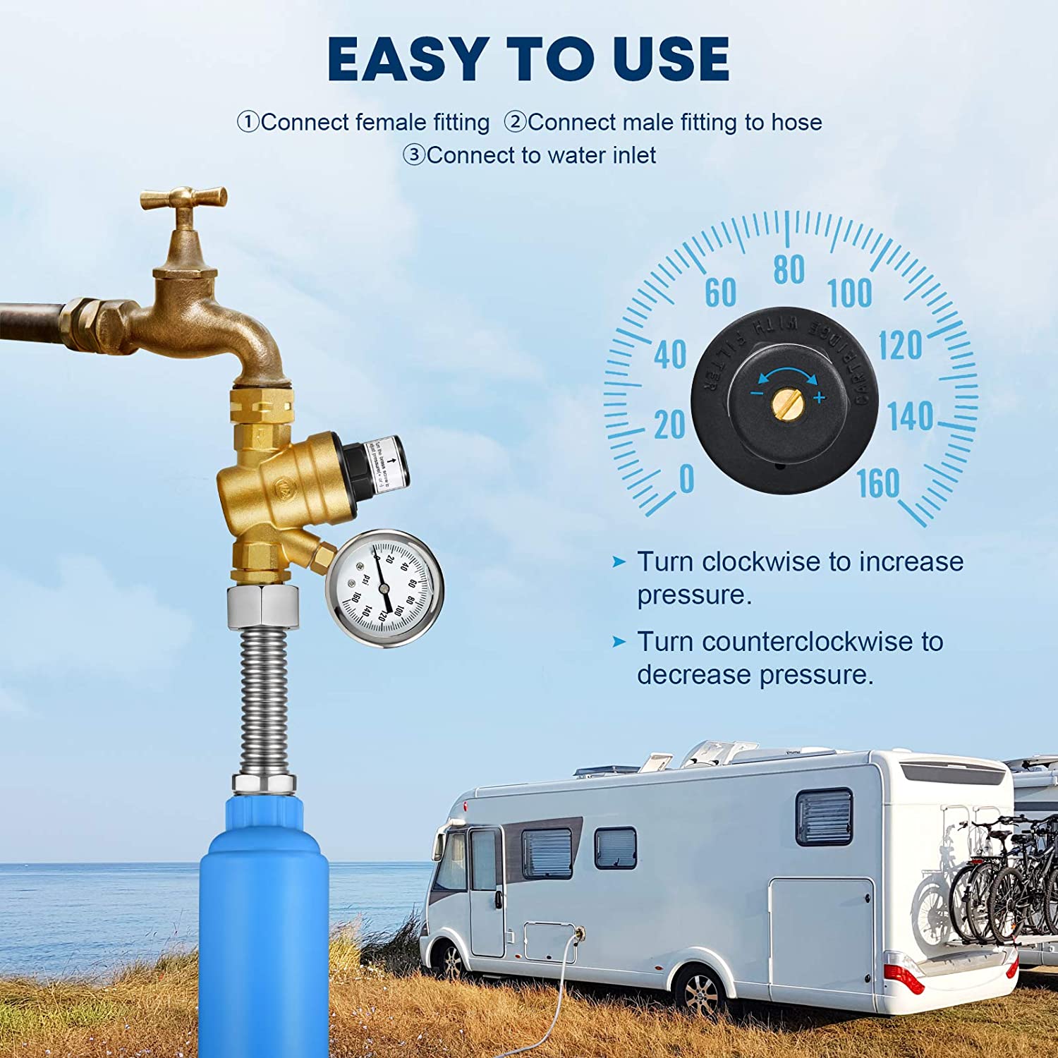RV Water Pressure Regulator - kohree
