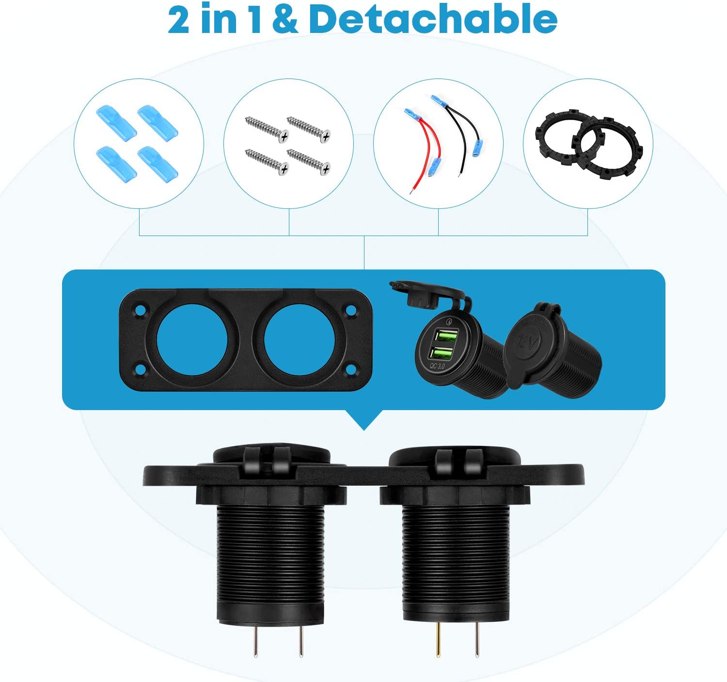 Marine 12V Outlet with USB
