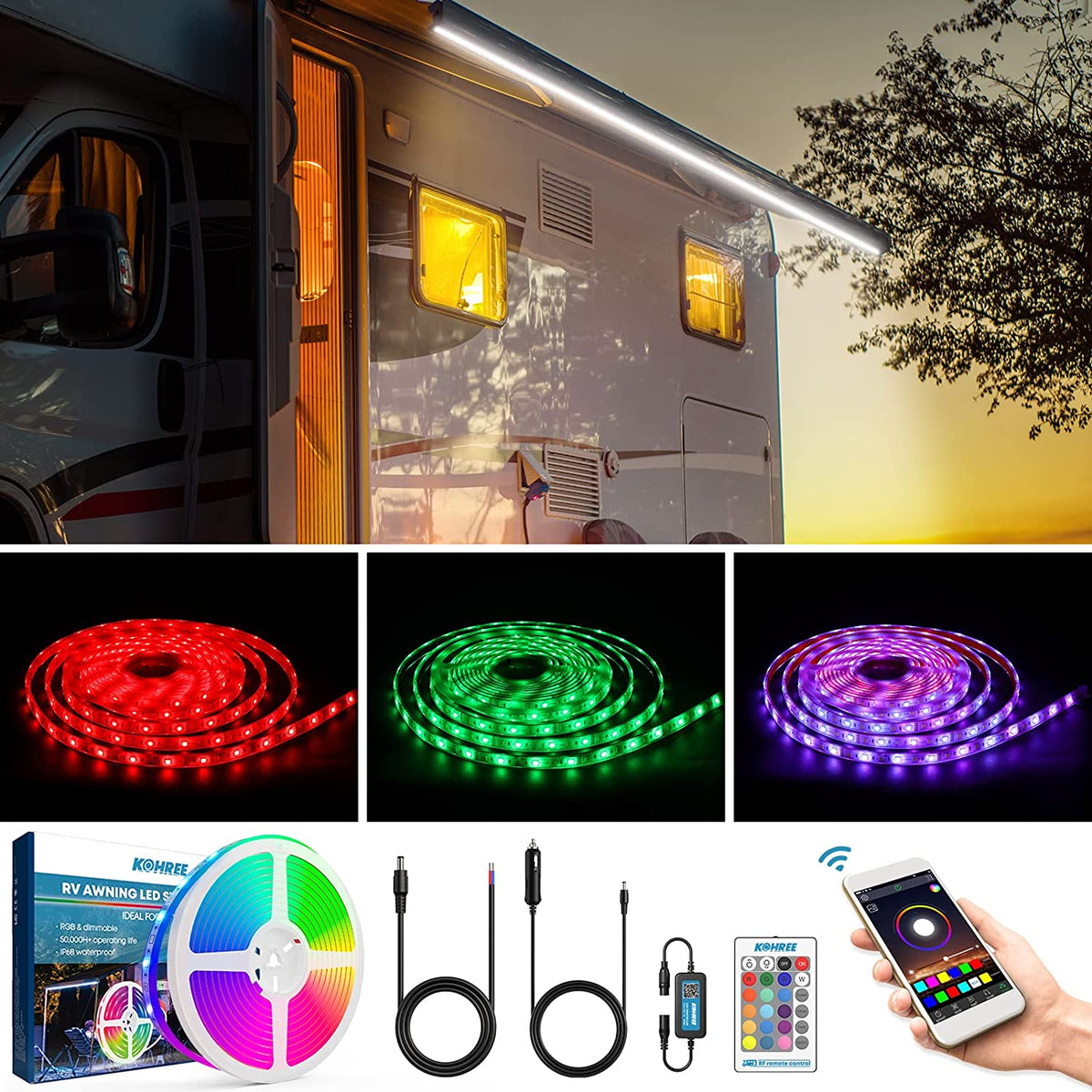 Birght Led Rv RV Exterior Lighting | RV Porch Lights | Trailer Lights | RV Awning ...
