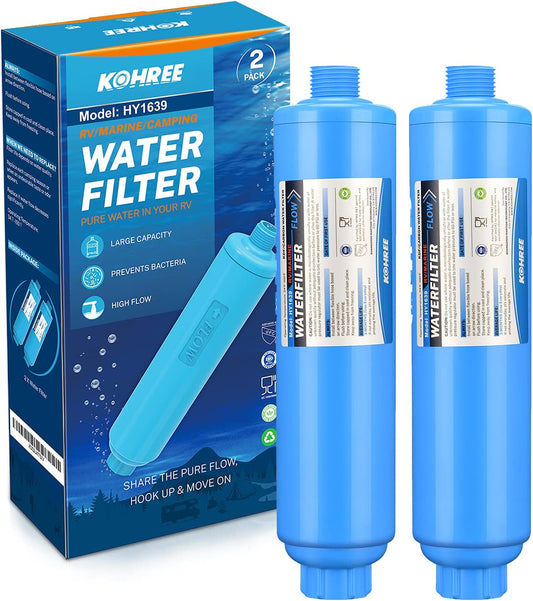 Kohree RV Inline Water Filter for RV, Boat, Garden