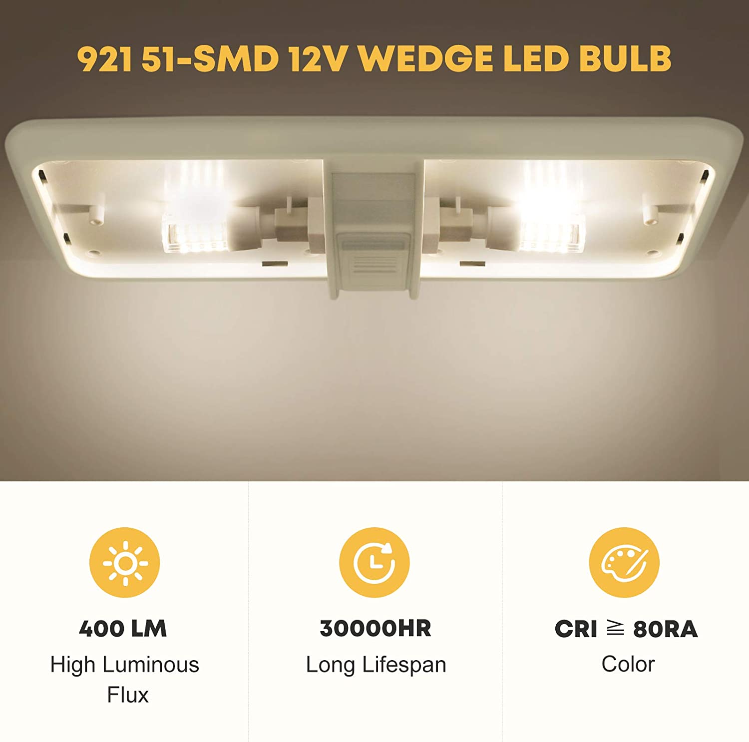 Superior RV 921-15W2835A Wedge LED Light Bulb - Frosted - 921 - 2-Pack