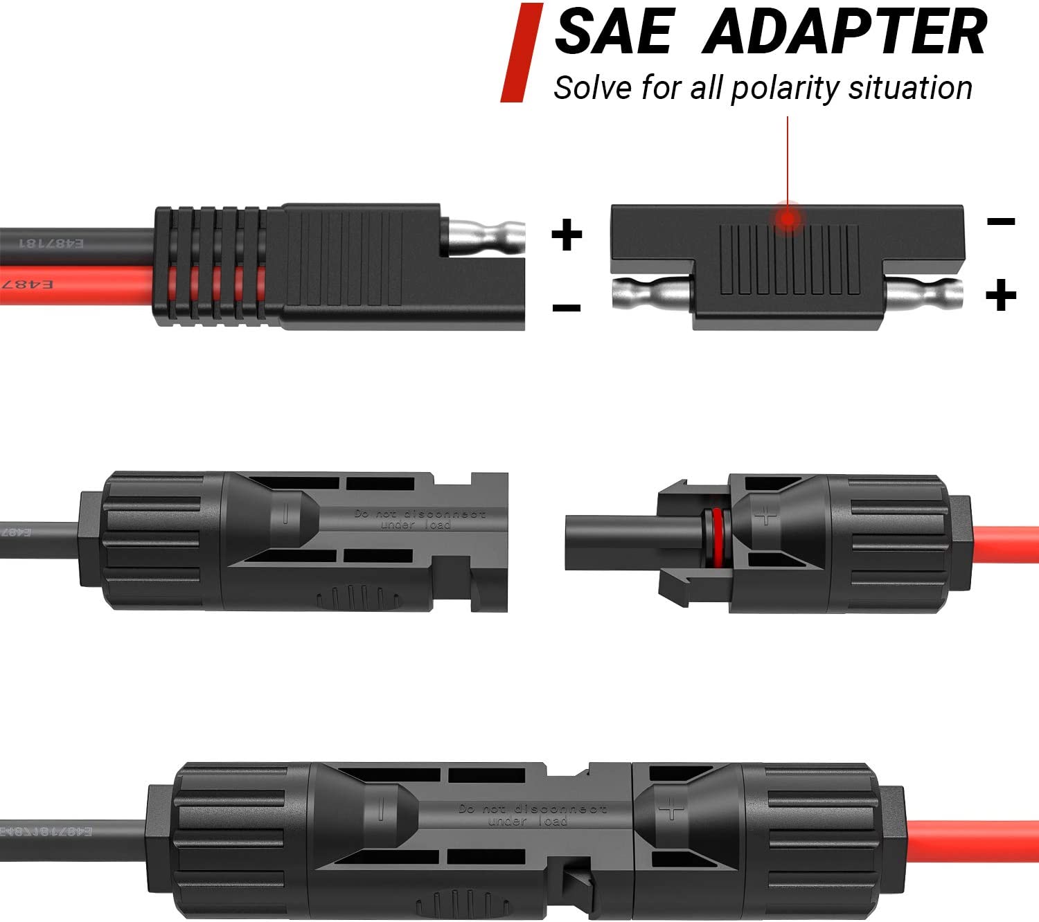 Cable SAE 10AWG, puerto de pared lateral de enchufe solar SAE a SAE  resistente a la intemperie, cable SAE de desconexión rápida, conexión de  montaje