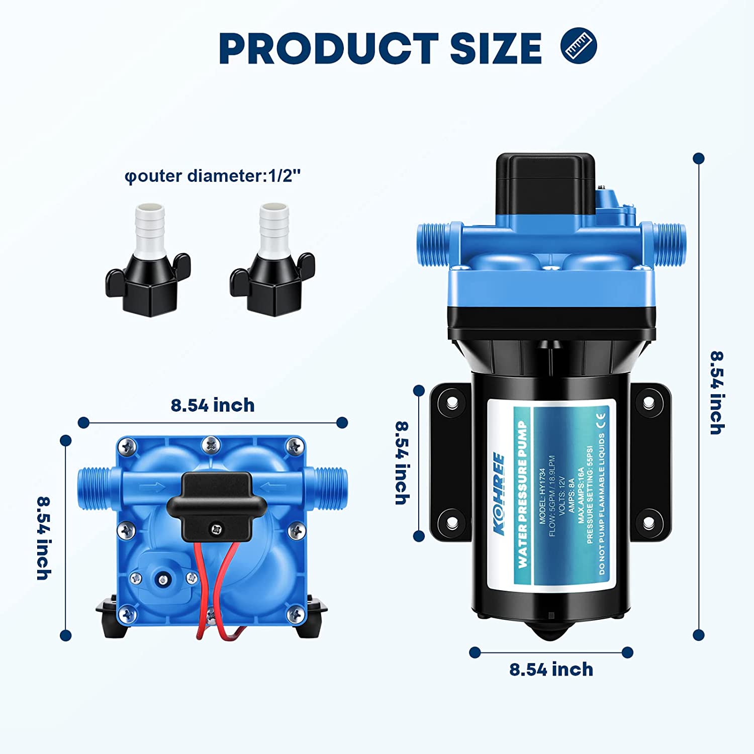 RV Fresh Water Pump 5.5 GPM
